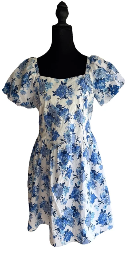 MArt Class Floral Fit & Flare A-Line Dress  Girls 16/18 Puff Sleeve - Image 1 of 4