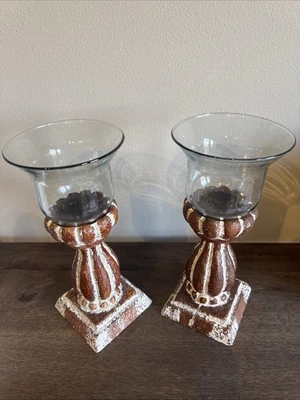 Southern Living At Home 11-1/4" histórico campana tarro candelabro lote de 2 Foto 1 de 4