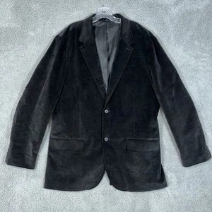 VTG Gap Black Velvet Men's Size XL Romantic Goth Academia 2 Button Blazer Jacket - Picture 1 of 14