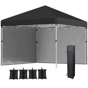 Outsunny Gazebo 3x3 Pieghevole ad Altezza Regolabile con 2 Pareti Smontabili - Foto 1 di 10