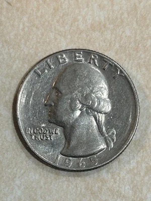 1965 Washington Quarter No Mint RDD Reverse Double die.  - Image 1 of 4