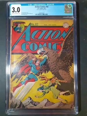 ACTION COMICS #82 DC COMICS 1945 CGC 3.0 JACK BURNLEY SUPERMAN COVER W LOIS LANE - Image 1 of 3