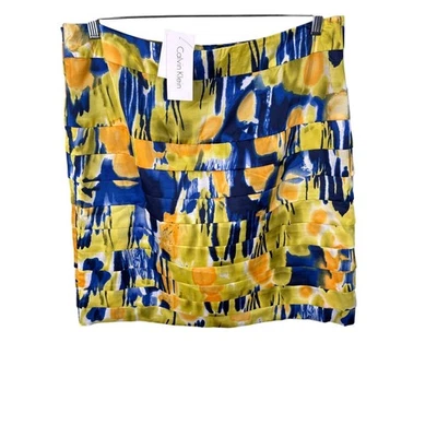 Falda lápiz Calvin Klein para mujer talla 16 multicolor gráfico abstracto en capas nueva con etiquetas Foto 1 de 4