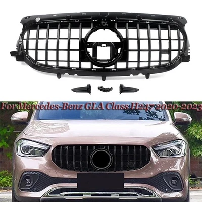 Front Bumper GT R Grille Gloss Black For 2020-2023 Mercedes H247 GLA200 GLA250 - Image 1 of 4