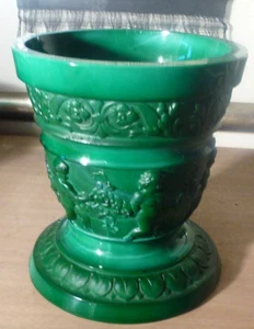 Malachite Schlevogt & Hoffmann Art Deco Jadeglas Vase 1930er Years - Picture 1 of 5