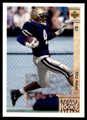 1992 Upper Deck Willie Clay Rookie Detroit Lions #7 SR - Image 1 of 2