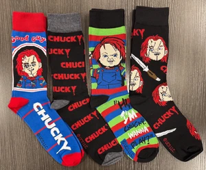 Nuovissimo - Taglia unica - Horror - Chucky - 4 paia di calze Crew - Foto 1 di 1