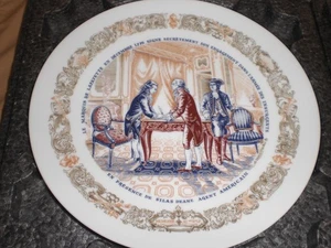 D'ARCEAU LIMOGES Le MARQUIS De LAFAYETTE PORCELAIN -8.25"-FRANCE-SET OF 7 PLATES - Picture 1 of 23