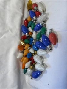 45 Vintage Glass Christmas Multicolor Mid Century Light Bulb Lot C-7 1/2-C9 1/2 - Picture 1 of 6
