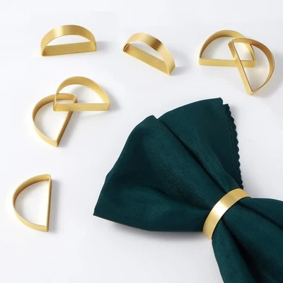 Juego de 4 servilleteros dorados acero inoxidable decoración de mesa para bodas y fiestas Foto 1 de 4