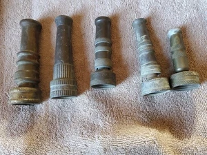 Vintage Lot 5 Brass Garden Hose Nozzles Sprinklers Craftsman Boston Nelson Etc  - Picture 1 of 5