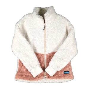 KAVU Sherpa Jacke Pullover Medium Damen Full Zip gefüttert Polyester Taschen - Bild 1 von 5