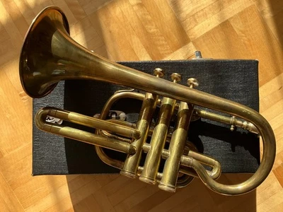Taschentrompete Instrument Deko Trademark Boosey Heley London - Bild 1 von 4