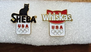 Juego de prendedores patrocinadores olímpicos de Sheba y Whiskas de colección de los Juegos Olímpicos de Barcelona 1992 - Imagen 1 de 2