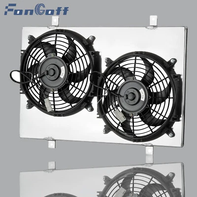Ventilador de radiador eléctrico 2x10" + cubierta para Chevy S10 Blazer Corvette V8 1982-2002 EE. UU. Foto 1 de 4