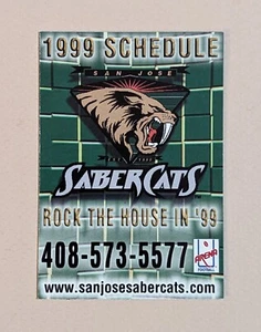 1999 San Jose Sabercats Arena Football Pocket Schedule AFL Netgear 🏈🏈 - Picture 1 of 2