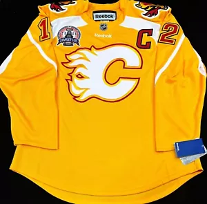 NWT-L * JAROME IGINLA CALGARY FLAMES 2004 STANLEY CUP PATCH RBK PRACTICE JERSEY - Picture 1 of 9