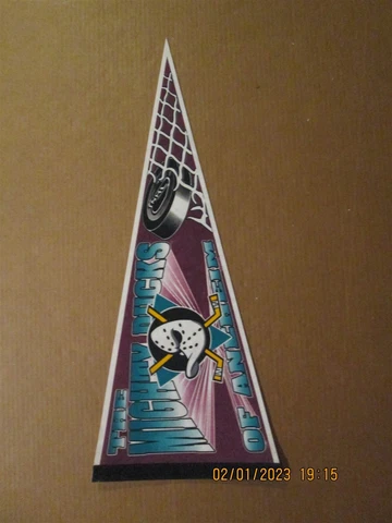 NHL The Mighty Ducks Of Anaheim Vintage Circa 1990's Hocket Net Logo Pennant Cover