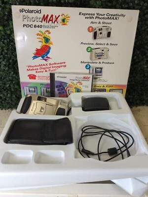 Polaroid Photo Max PDC 640 Plus Digital Camera Accessories VTG 1998 Read - Image 1 of 4