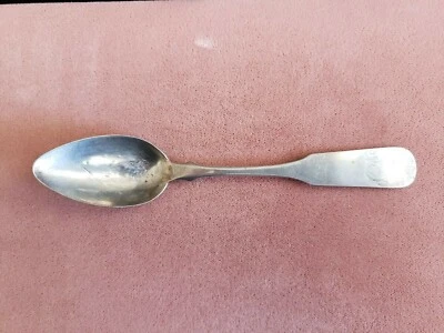 ANTIQUE COLLECTABLE 6" * N. HARDING * COIN SILVER (90%) TEA SPOON - MONO - Image 1 of 4