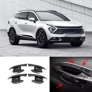 Cubierta de tazón de manija de puerta exterior de fibra de carbono 4X para KIA Sportage 2022-2024 - Imagen 1 de 7