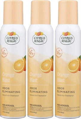 BEAUMONT PRODUCTS, INC. Citrus Magic Natural Odor Eliminator Air Freshener Spray for Home, Orange Blast