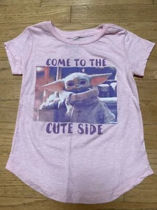 Baby Yoda Star Wars Come To The Cute Side Girls Shirt Size 6 - Picture 1 of 4