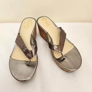 Circus Sam Edelman Sandals Women’s Size 10 Silver Metallic Snake Print Platform. - Picture 1 of 12