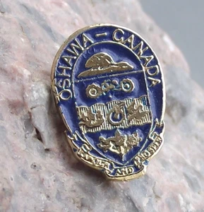 Oshawa Canada Ontario Labor and Prosper Motto Canadian Beaver Pin Badge - Picture 1 of 2