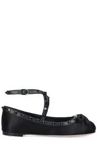 Valentino Garavani Rockstud Bow Detailed Ballerina Shoes 7 US 37 EU $1050 - Picture 1 of 6