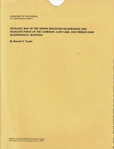 USGS Geologic Map: Sphinx Mountain, Cameron, Cliff Lake, Hebgen Dam Quad Montana - Picture 1 of 2