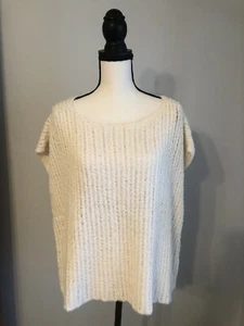 NWT $298 EILEEN FISHER Organic Cotton Bone Eyelash Sweater Top Size XL - Picture 1 of 7