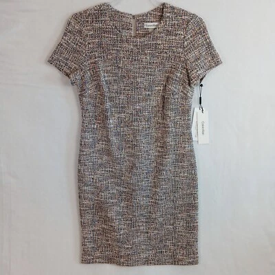 Calvin Klein Women's Roundneck Sheath Mini Dress Size 6 Multicolor NWT - Image 1 of 4