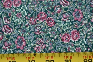 32" Long, Vintage, Pink & Lavender Floral on Green Quilt Cotton, Springs, P1803 - Picture 1 of 5