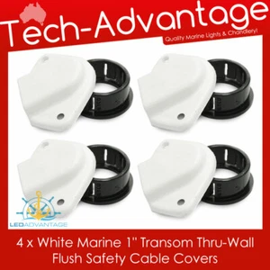 4 x White Tenob NYLON Wire Hole Cable Protector Outlet Covers - Boat/Caravan/Car - Picture 1 of 5