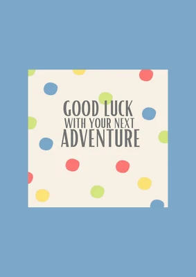 Tarjeta de felicitación buena suerte con tu nueva aventura nueva tarjeta de trabajo Foto 1 de 4