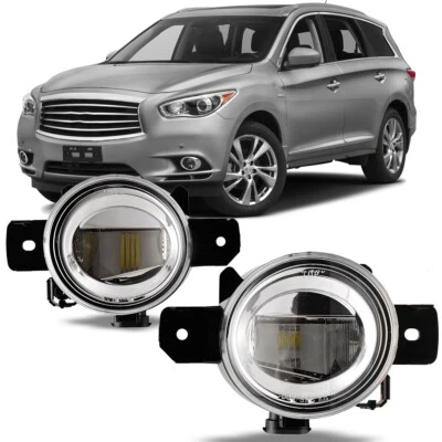 For Infiniti QX60 2014-2015 Clear Lens Pair LED 14-15 Fog Light Lamp Replacement - Image 1 of 4