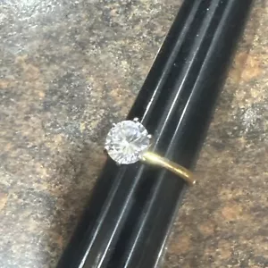 Anello di Fidanzamento Solitario Oro 14kp 2ct Zirconi Misura 7 - Foto 1 di 10