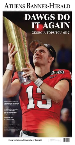 UGA Bulldogs Athens Banner Herald Back To Back National Championship Newspaper!! Cover