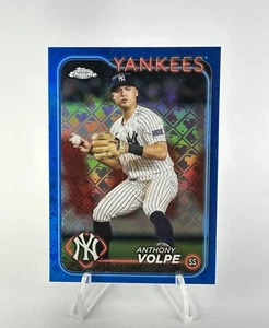 2024 Topps Chrome Logofractor Anthony Volpe Blue Refractor /150 New York Yankees - Bild 1 von 3