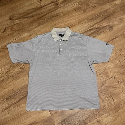 Nike Tiger Woods Collection Polo Hombre Grande Gris Rendimiento Rayas Golf Camisa Foto 1 de 4