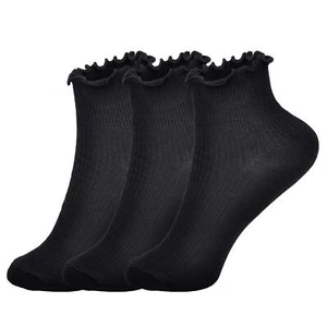 Womens Ankle Casual Socks Lace Ruffle Low Cut Knit Cotton Lettuce Socks for W... - Picture 1 of 6