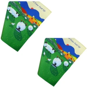 x2 Time To Put Ewer Feet Up Tea Towel 100% Cotton Sheep Animals Dish Cloth Gift - Imagen 1 de 3