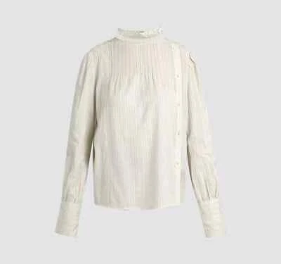 Isabel Marant Etoile Oak High Neck Cotton Top Ecru Ivory Size FR 42 / US 10 - Image 1 of 4