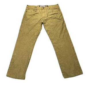 Akoo Brand Jeans Mens 40x33 Gold Sage Denim Straight Leg Embroidered Streetwear - Picture 1 of 17