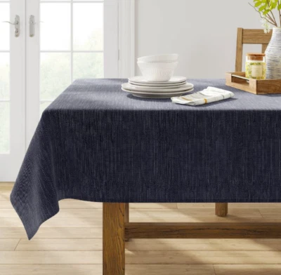 NEW Tablecloth Target Threshold Blue Chambray 100% Cotton Oblong 60x84 - Image 1 of 4