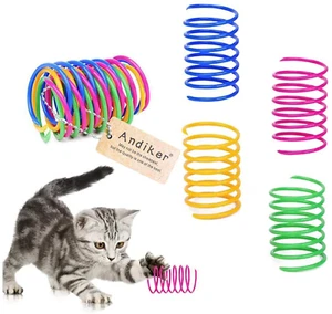 Plastic Springs Cat Interactive Toys 12 Pack For Swatting Hunting Kittens Spiral - Picture 1 of 7