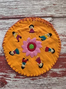"Bolsa de bolsillo de tortilla hecha a mano para tortillero algodón mexicano amarillo 10" - Imagen 1 de 4