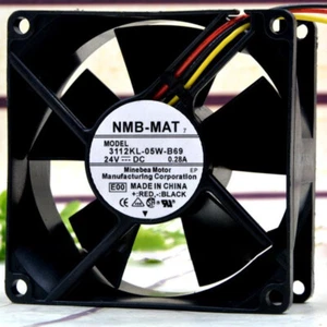 NMB 3112KL-05W-B69 /B60/B59 24V 0.28A Ventilador Refrigerador 3 Hilos 8cm 8032 Industrial - Imagen 1 de 5