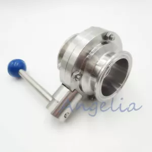 2-1/2" Stainless Steel 316 Disc Sanitary Butterfly Valve Tri-Clamp OD 77MM - Picture 1 of 8